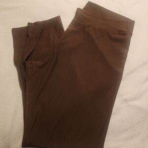POWERSOFT ( GO DRY) Brown Ribbed Leggings w/ flared Bottoms